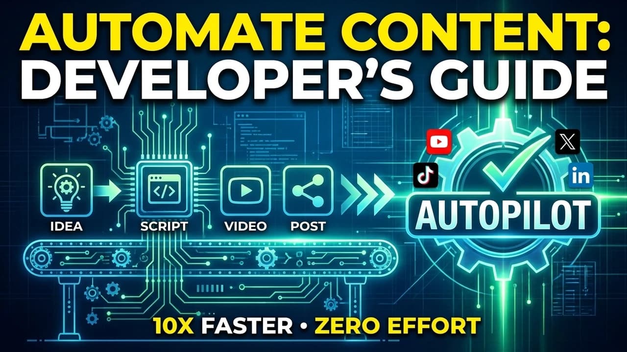 Automate content creation developer's guide — idea to script to video to post pipeline on autopilot across YouTube, TikTok, X, and LinkedIn
