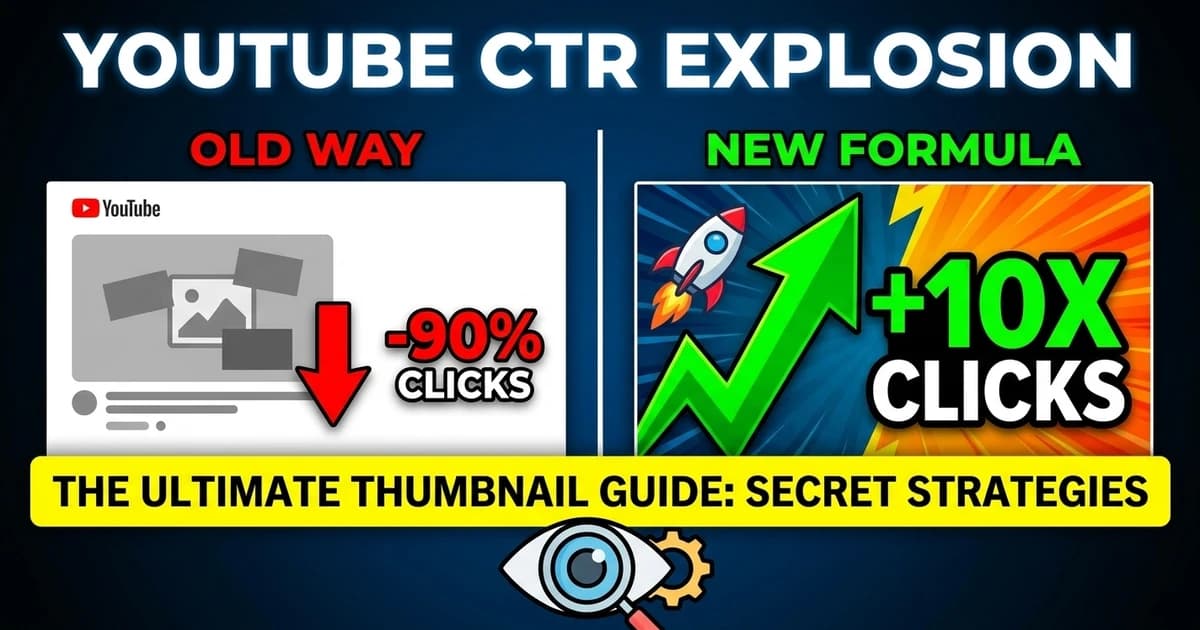 How to increase YouTube CTR — old way losing 90% clicks vs new thumbnail formula getting 10x clicks with secret strategies