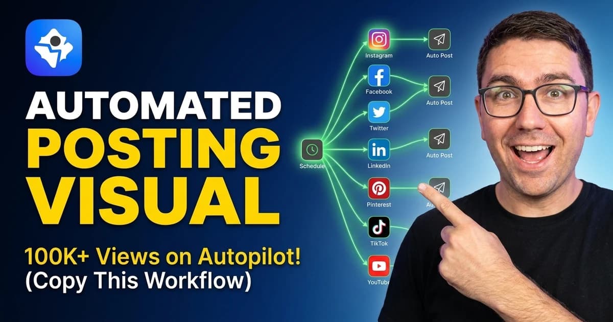 Brand-consistent blog thumbnail with circle logo mark beside post title