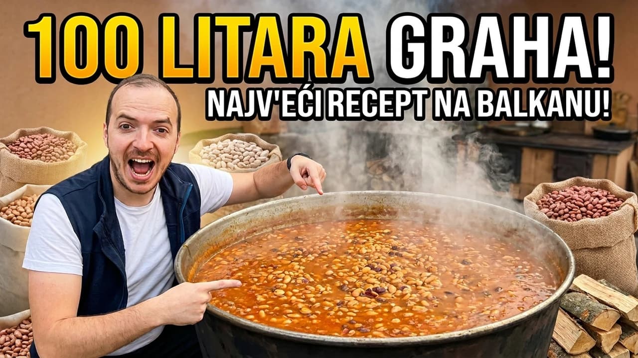 YouTube food channel thumbnail showing creator portrait with bold yellow title overlay