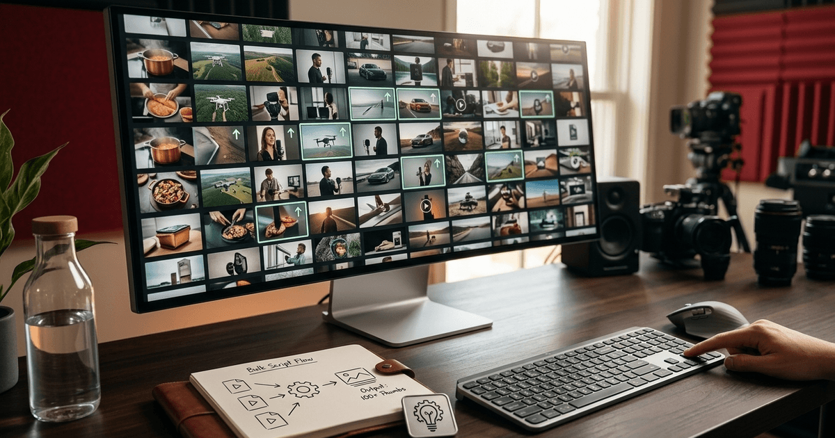 Bulk thumbnail generator API — one script processes a CSV of 100 video titles into finished PNGs